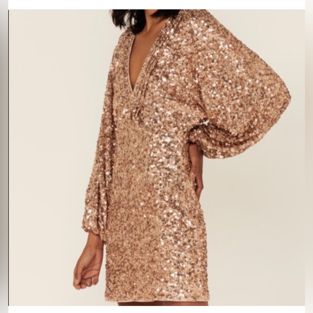 Sequin Dress with balloon sleeves - Picture 8 of 8